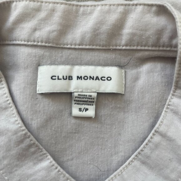 Club Monaco Men’s Light Gray Short Sleeve Henley Shirt – Size Small - Picture 2 of 4